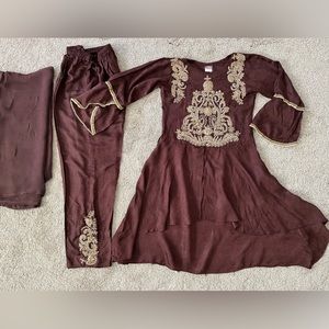 Brown shalwar kameez